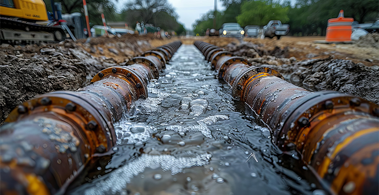 Old lead water lines in the city