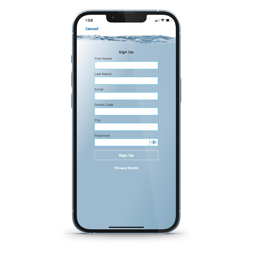 Kinetico App Sign Up Screen